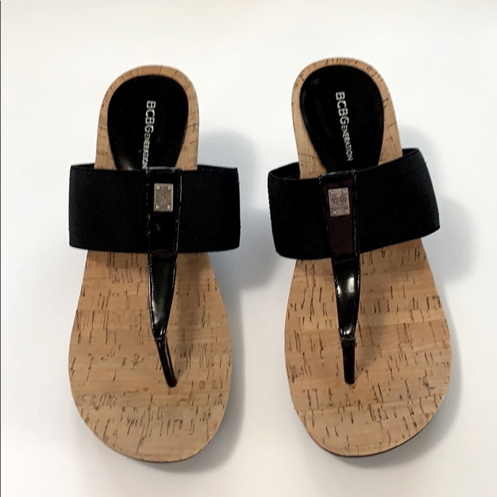 BCBGeneration black wedge 9.5 sandals